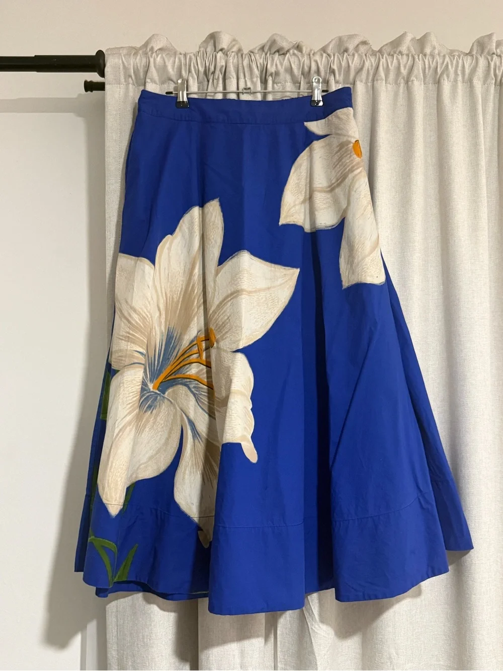 FARM Rio Royal Blue Maxi Skirt with Cream Floral Motif - Picture 3 of 7